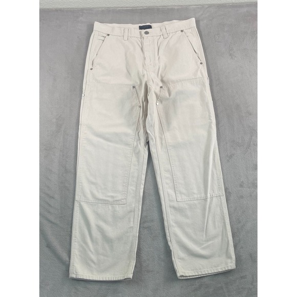 Banana Republic Carpenter Pants Men 34x30 Natural Double Knee Straight NWOT